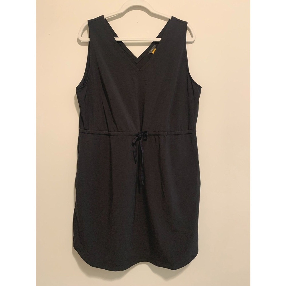 NEW‎ Eddie Bauer Departure Tank Dress Black UPF 50+ Sleeveless V-Neck XL